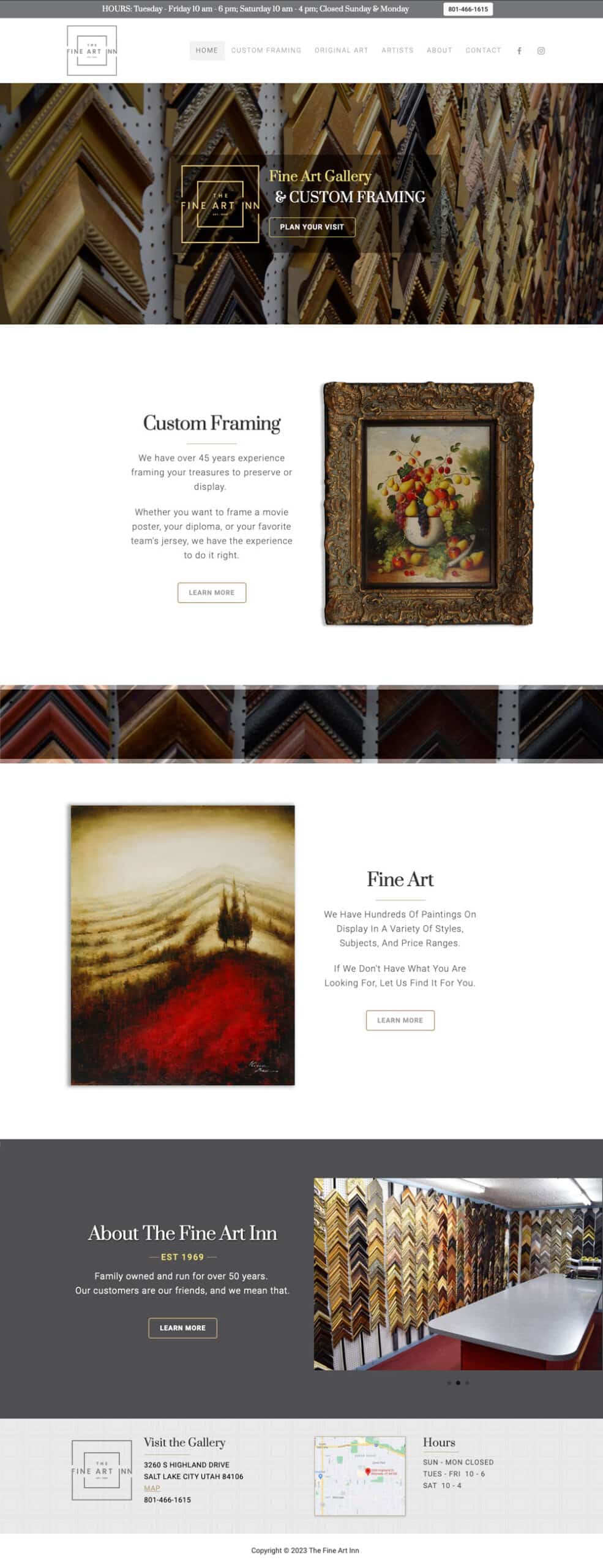The Fine Art Inn Website